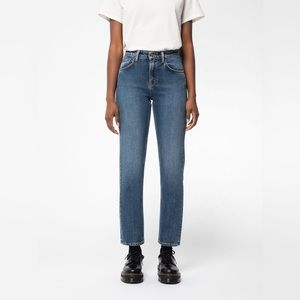 Nudie Jeans Straight Leg Mid Blue Denim Jeans